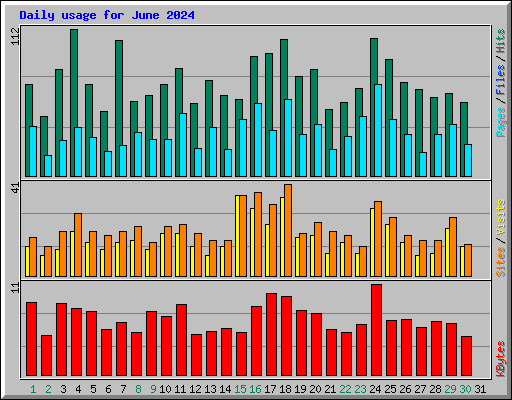 Daily usage for June 2024