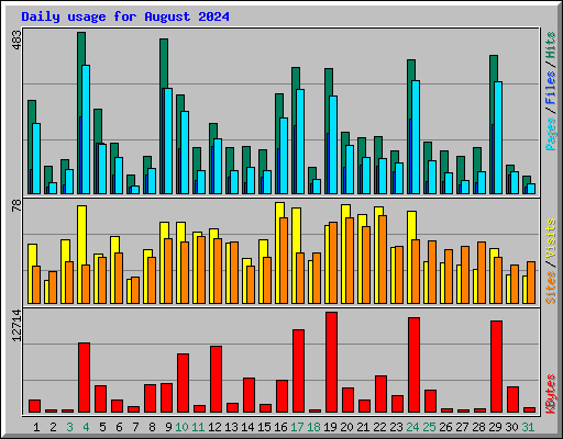 Daily usage for August 2024