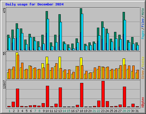 Daily usage for December 2024