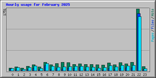 Hourly usage for February 2025