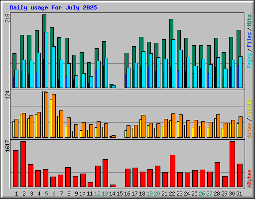Daily usage for July 2025