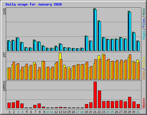 Daily usage for January 2026