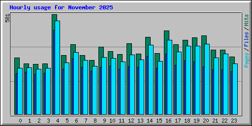 Hourly usage for November 2025